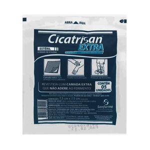 COMPRESSA DE GAZE CICATRISAN EXTRA NAO ADERENTE ESTERIL 5UN