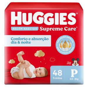FRALDA HUGGIES RECEM NASCIDO SUPREME CARE P 48UN