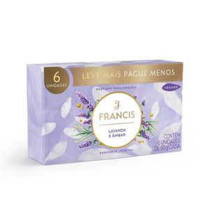 SABONETE FRANCIS CLASSICO LAVANDA E AMBAR 6UN 90G