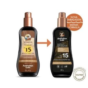 AUSTRALIAN GOLD PROT SOLAR INSTANT BRONZER SPRAY FPS15 125G