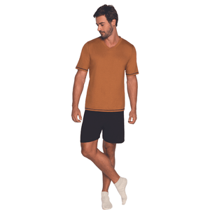 Pijama Lupo 28511-001 Curto Gola V em Algodão Masculino