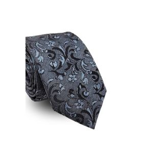Gravata Tradicional Jacquard Poliéster Pierre Cardin  Floral Chumbo