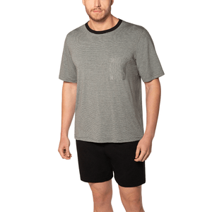 Pijama Lupo Curto Listrado Mescla Masculino 28526-001