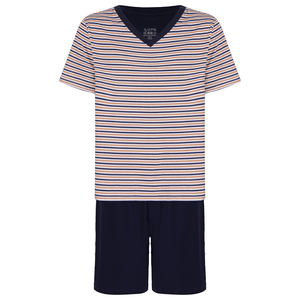 Pijama Lupo Curto Gola V Listrado Masculino 28021-001