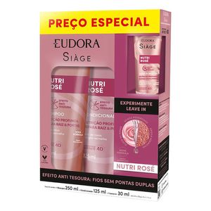 KIT EUDORA SIAGE NUTRI ROSE SH/COND/LEAVE IN