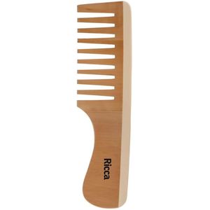 PENTE DE MADEIRA DENTES LARGOS PARA CABELOS RICCA 1UN