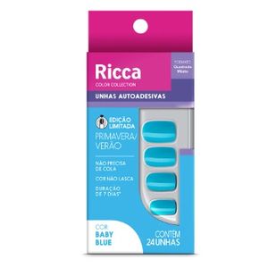 UNHAS AUTOADESIVAS BABY BLUE RICCA 1UN