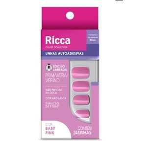 UNHAS AUTOADESIVAS BABY PINK RICCA 1UN