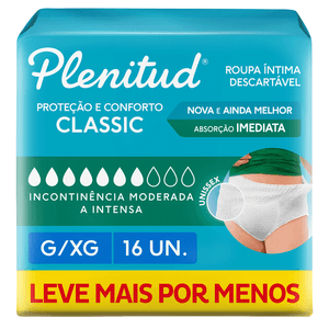 ROUPA INTIMA PLENITUD CLASSIC G/XG 16UN