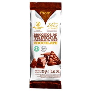 BISCOITO DE TAPIOCA COBERTURA DE CHOCOLATE