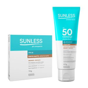 KIT SUNLESS PROTETOR FACILBRONZE FPS50 60G+PO COMPACTO FPS50