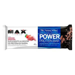 POWER PROTEIN BAR MAX TITANIUM MORANGO SENSATION 41G