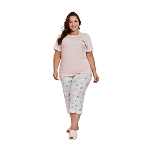 Pijama Capri Bolinhas Cia Do Corpo BD5731