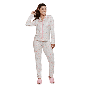 Pijama Americano Floral Cia do Corpo PJ5734