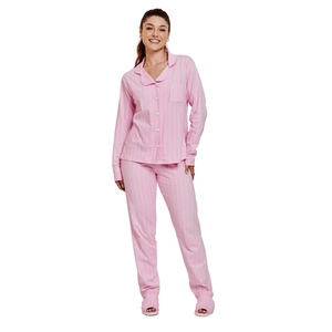 Pijama Americano Listrado Cia Do Corpo PJ5700