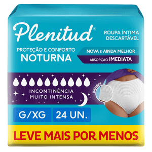 ROUPA INTIMA PLENITUD NOTURNA INCONT SEVERA G/XG 24UN