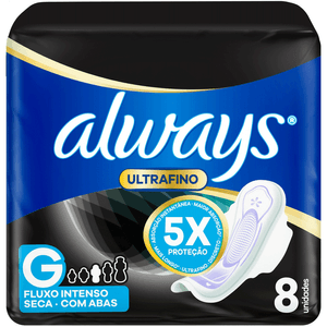 ABSORVENTE ALWAYS ULTRAFINO NOTURNO COBERT SECA C/ ABAS 8UN