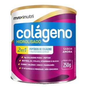 COLAGENO HIDROLISADO 2EM1 MAXINUTRI SABOR AMORA 250G