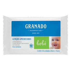 LENÇO UMEDECIDO GRANADO PELES SENSIVEIS 50UN