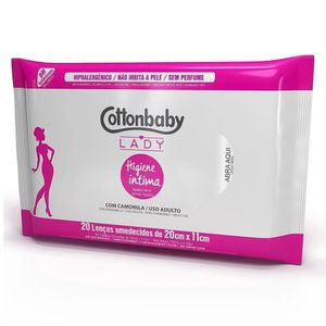 LENÇO UMEDECIDO COTTONBABY LADY HIGIENE INTIMA 20UN
