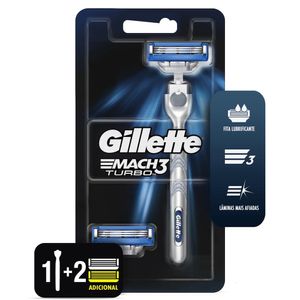 APARELHO GILLETTE MACH3 TURBO MAIS 1CARGA