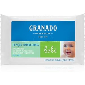 LENÇO UMEDECIDO GRANADO BEBE ERVA DOCE 50UN
