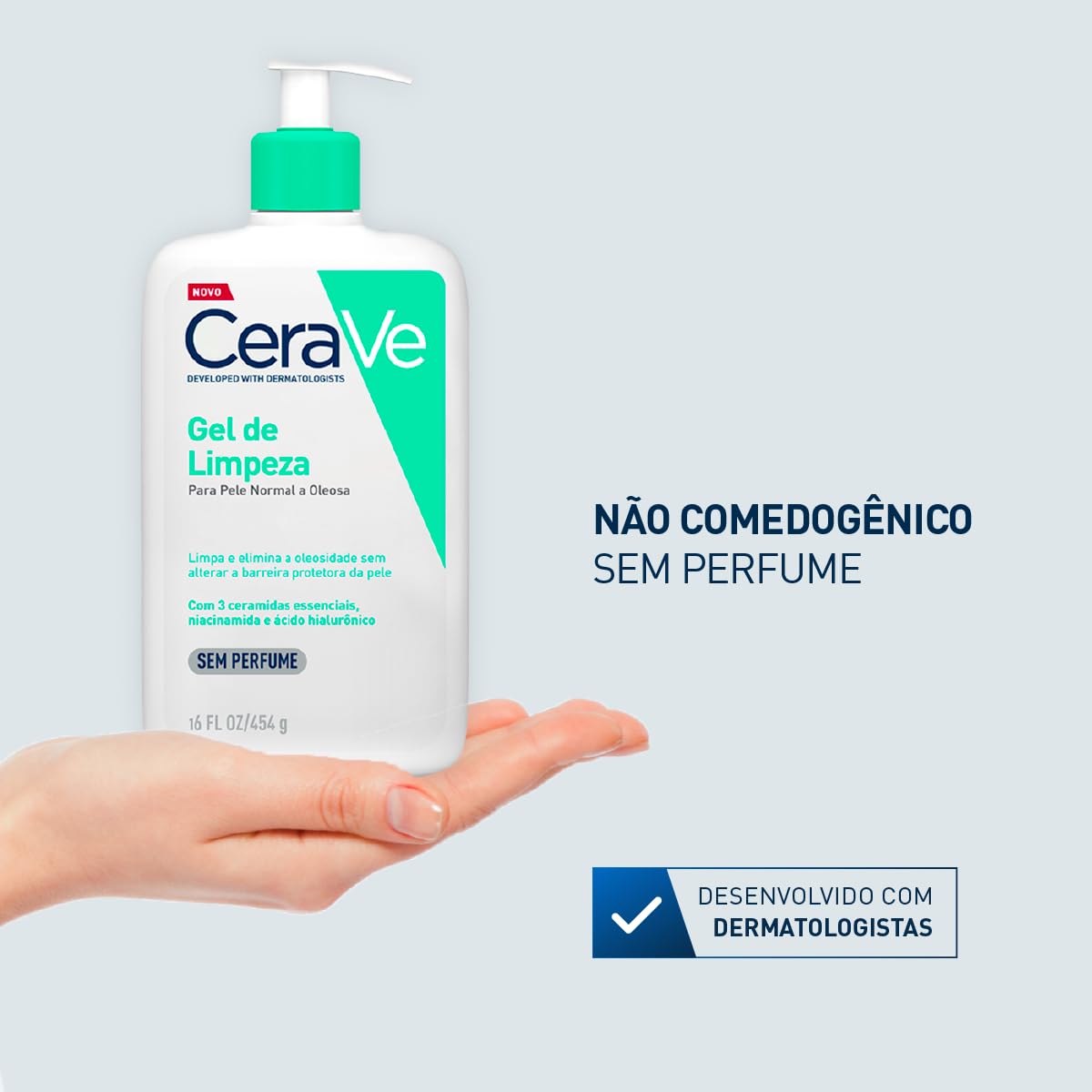 Cerave Gel de Limpeza Pele Normal a Oleosa sem Perfume 454G