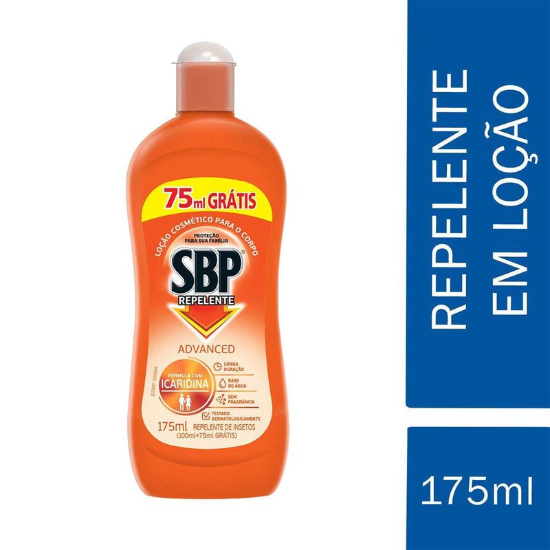 SBP ADVANCED REPELENTE COM ICARIDINA LOÇAO 175ML GRATIS 75ML