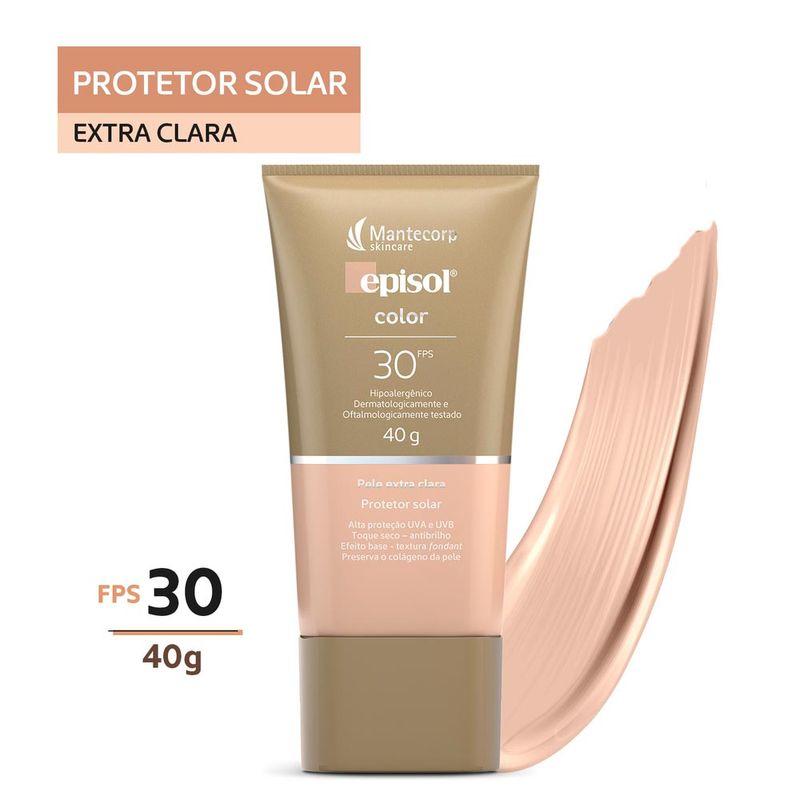 EPISOL COLOR PROTETOR SOLAR EFEITO BASE PELE EXTRA CLAR-120