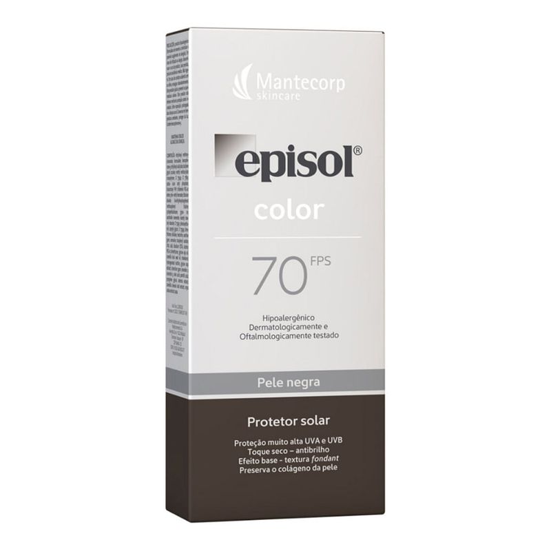 EPISOL COLOR PROTETOR SOLAR EFEITO BASE PELE NEGRA FPS70 40G