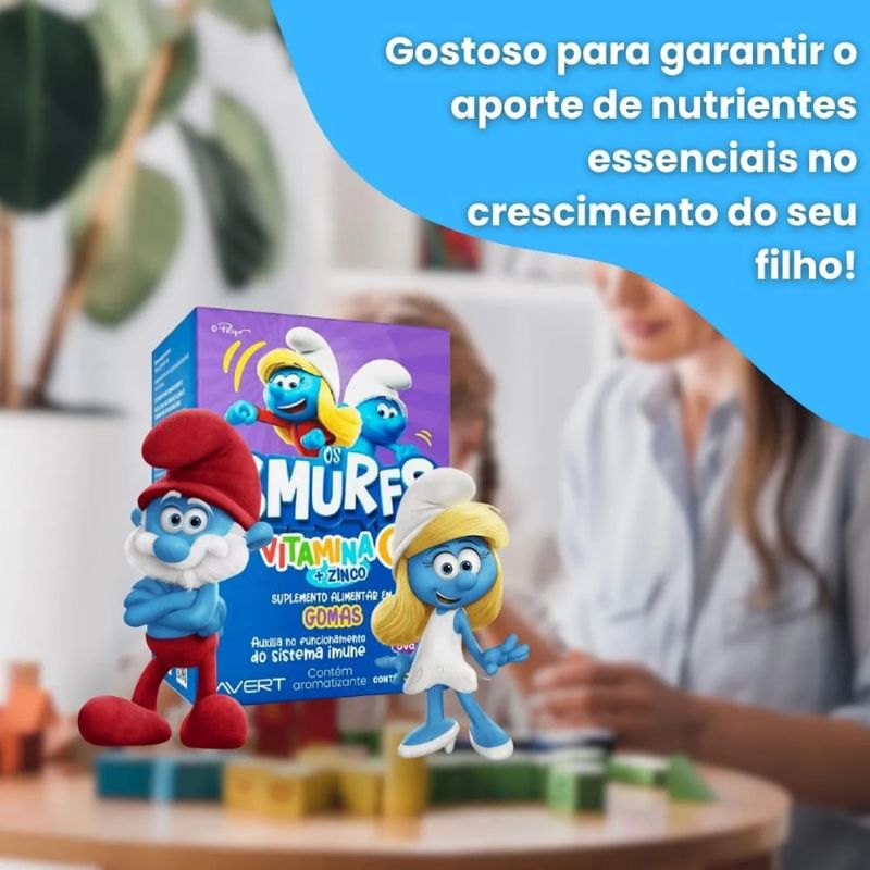 VITAMINA C + ZINCO SMURFS INFANTIL UVA 30GOMAS