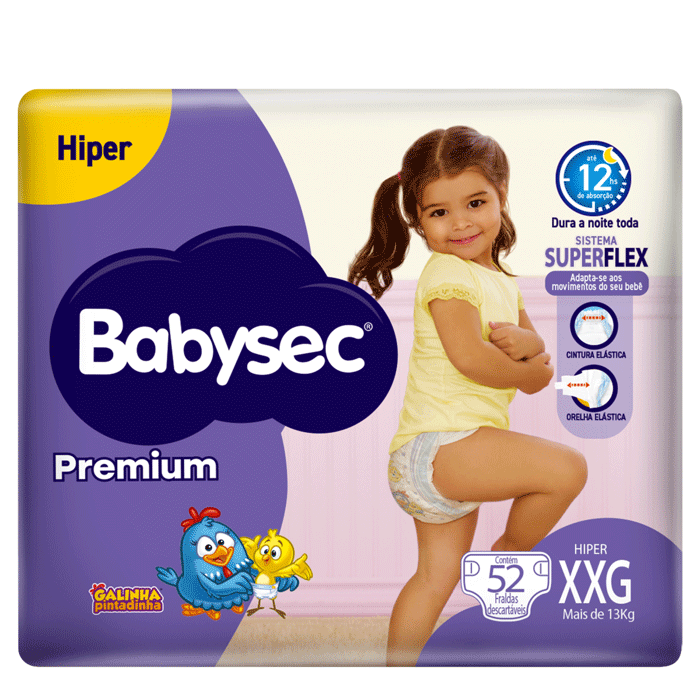 FRALDA BABYSEC PREMIUM HIPER XXG 52UN
