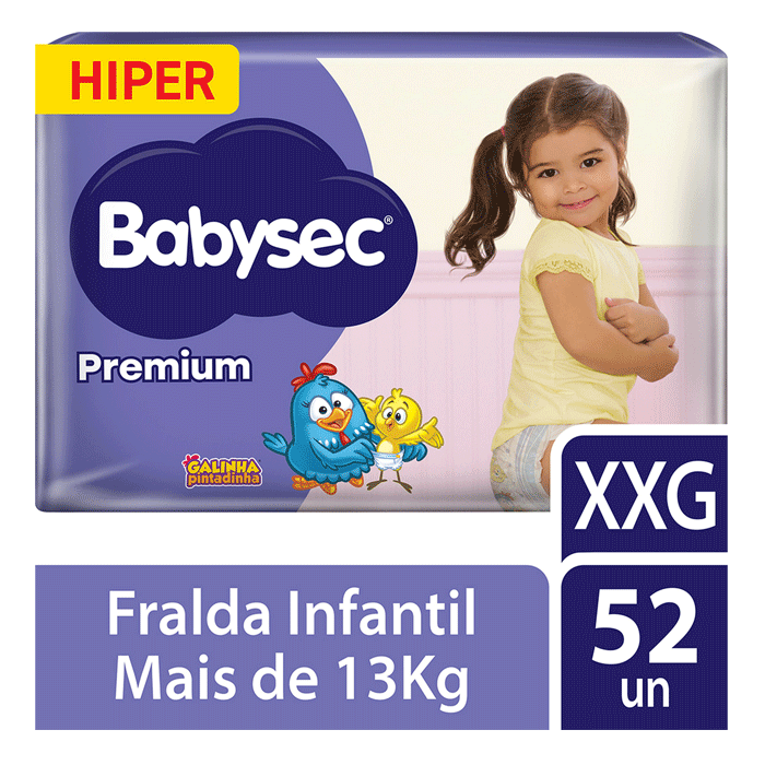 FRALDA BABYSEC PREMIUM HIPER XXG 52UN