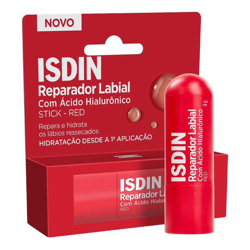 ISDIN REPARADOR LABIAL COM ACIDO HIALURONICO RED STICK 4G