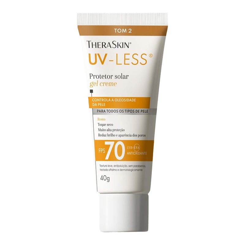 UV-LESS PROTETOR SOLAR FPS70 GEL CREME TOM 2 40G