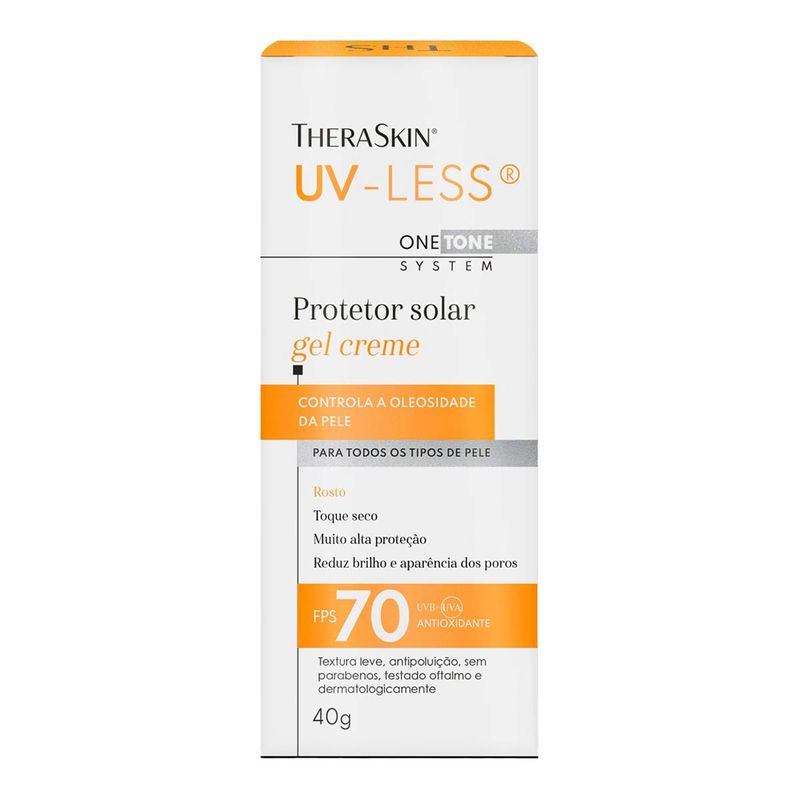 UV-LESS PROTETOR SOLAR FPS70 S/ COR GEL CREME 40G