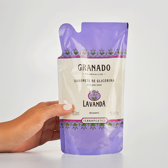 SABONETE LIQUIDO GRANADO GLICERINA LAVANDA REFIL 300ML
