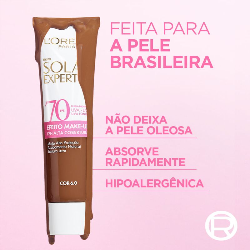 PROTETOR SOLAR LOREAL EXP EFEITO MAKE UP FPS70 COR 06 40G