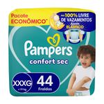 FRALDA PAMPERS CONFORT SEC XXXG 44UN