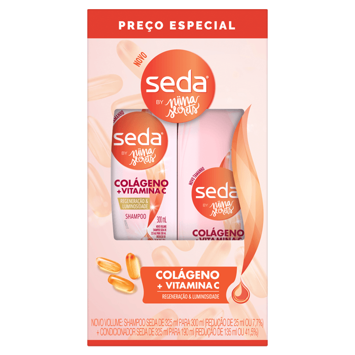 KIT SEDA COLAGENO E VIT C SHAMPOO 300ML + COND 190ML