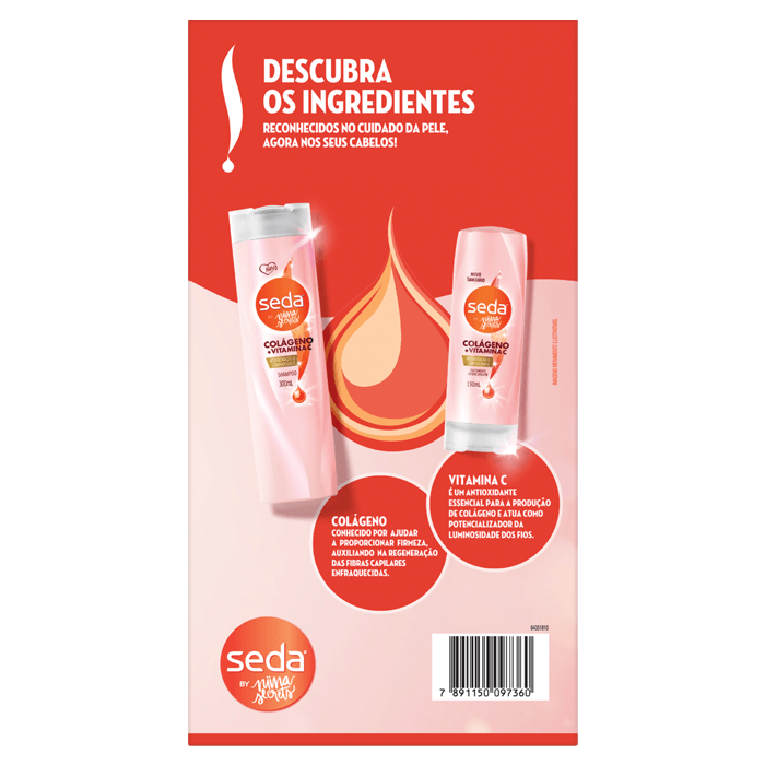 KIT SEDA COLAGENO E VIT C SHAMPOO 300ML + COND 190ML