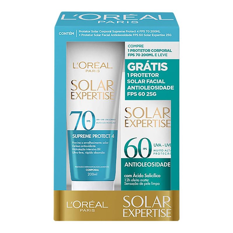 KIT PROTETOR SOLAR LOREAL EXPERTISE FPS70+ANTIOLEOSIDADE 25G