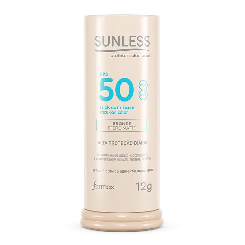SUNLESS PROTETOR SOLAR FPS50 STICK BRONZE 12G