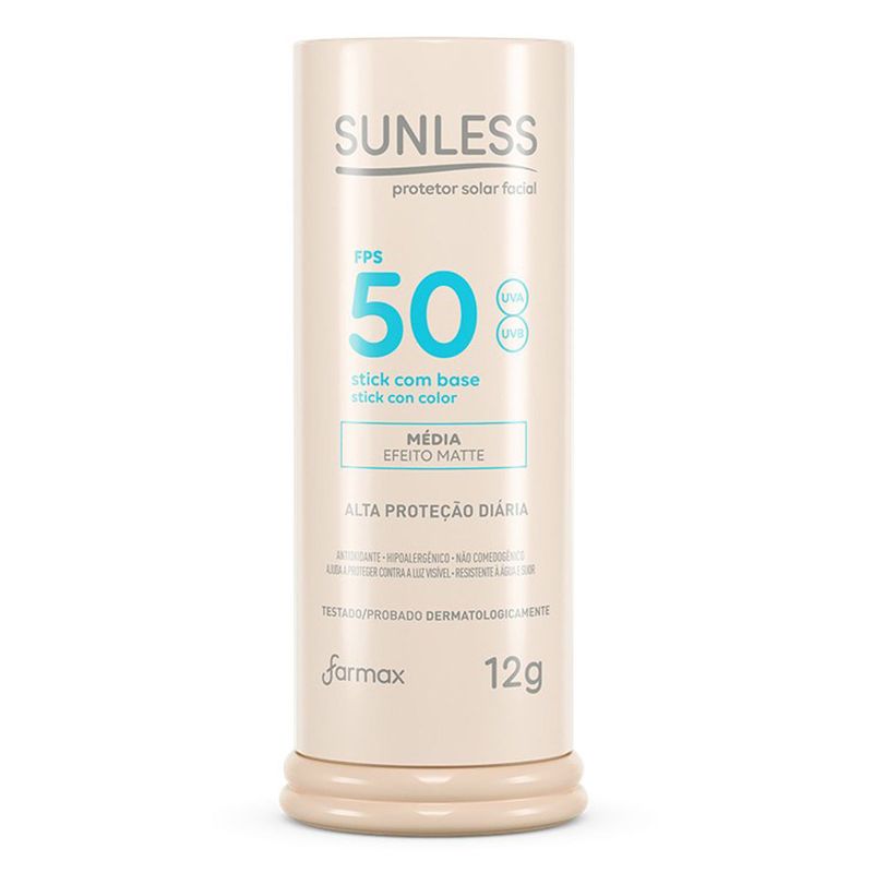 SUNLESS PROTETOR SOLAR FPS50 STICK MEDIA 12G