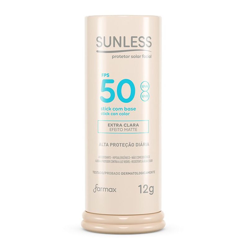 SUNLESS PROTETOR SOLAR FPS50 STICK EXTRA CLARA 12G