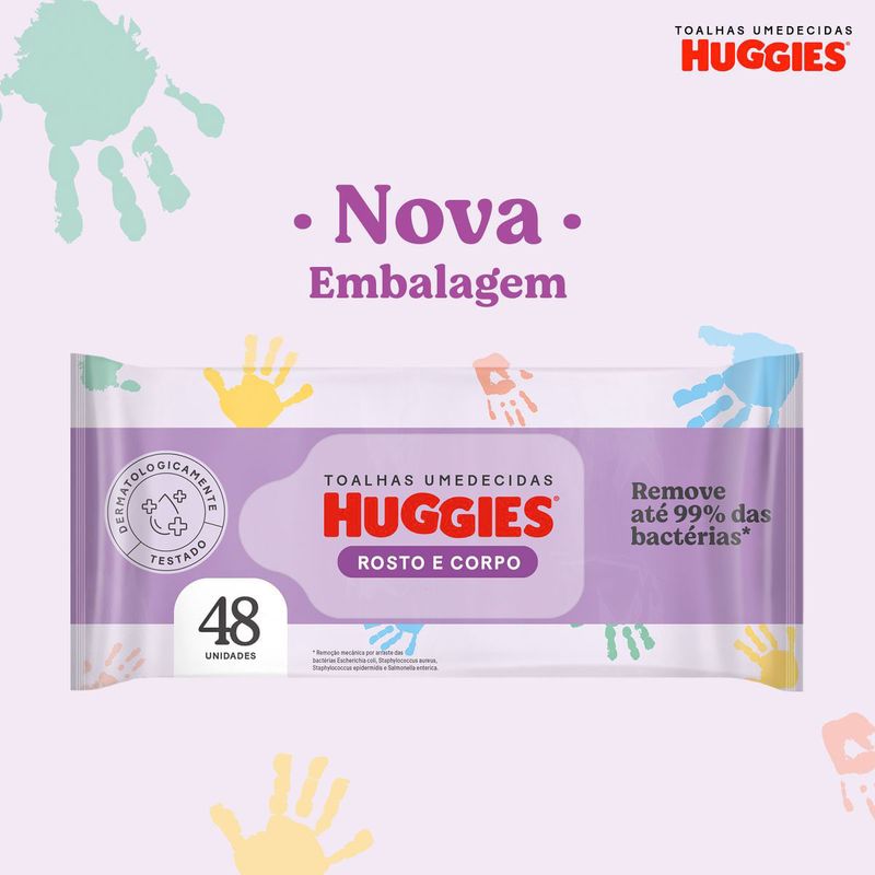 LENÇO UMEDECIDO HUGGIES ROSTO E CORPO 48UN L4P3