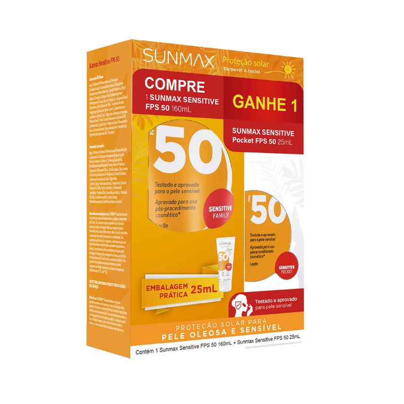 KIT SUNMAX PROTETOR SOLAR SENSITIVE FPS50 60ML+SENSITIVE FPS