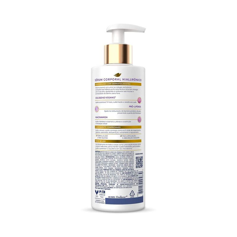 DOVE SERUM CORPORAL HIALURONICO DERMO RENOVADOR 380ML PUMP