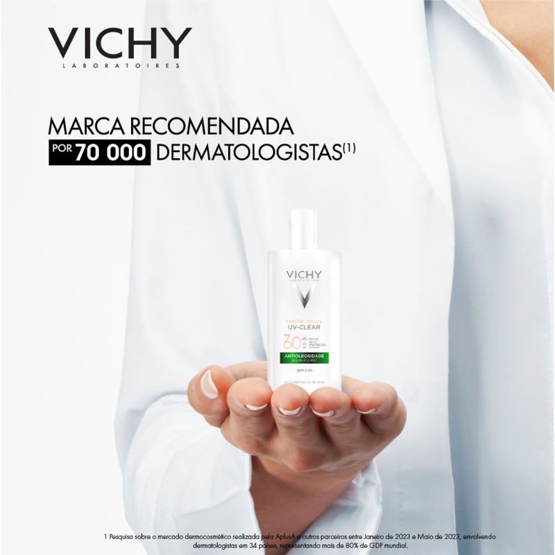 VICHY CAPITAL SOLEIL UV-CLEAR FPS60 AQUA FLUIDO S/ COR 40G