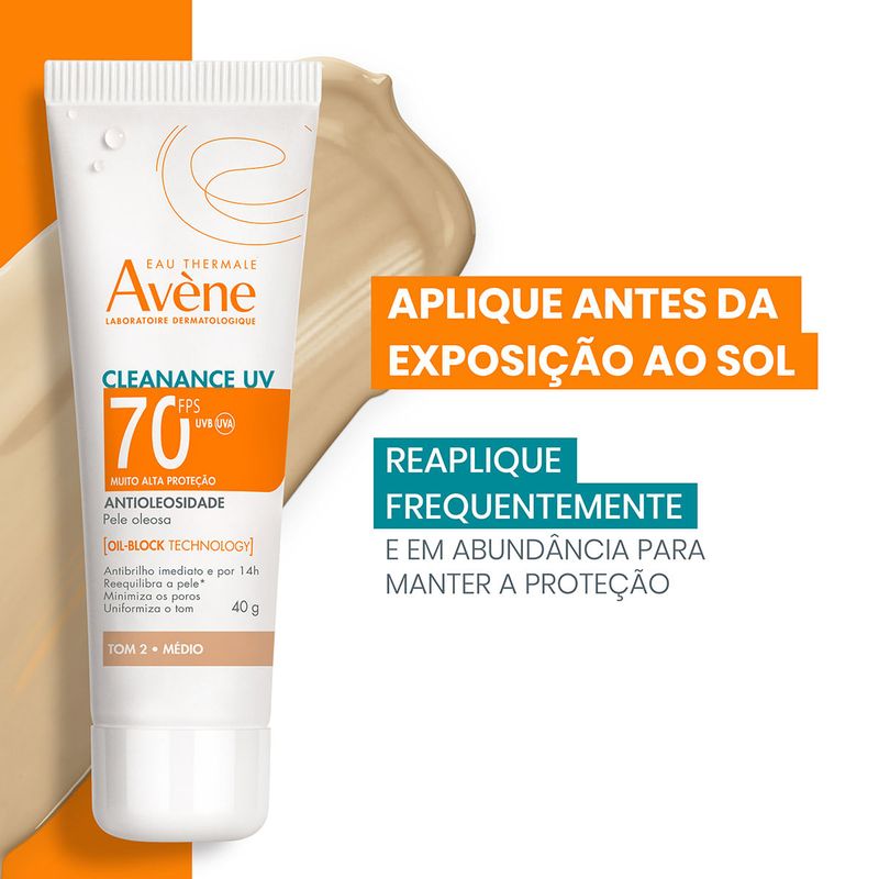 AVENE CLEANANCE UV FPS70 ANTIOLEOSIDADE COR MEDIO 40G